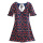 V-neck Bubble Sleeve Cherry Printed Backless dress